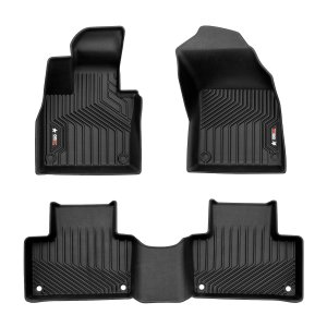 Volvo XC90 Floor Mats - Omac - 3D Texan Premium TPE - Black - 2016-2025